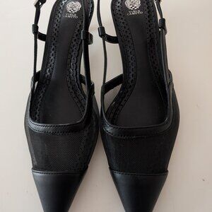 Vince Camuto Black Slingbacks Size 8.5 with Kitten Heal (NEW)